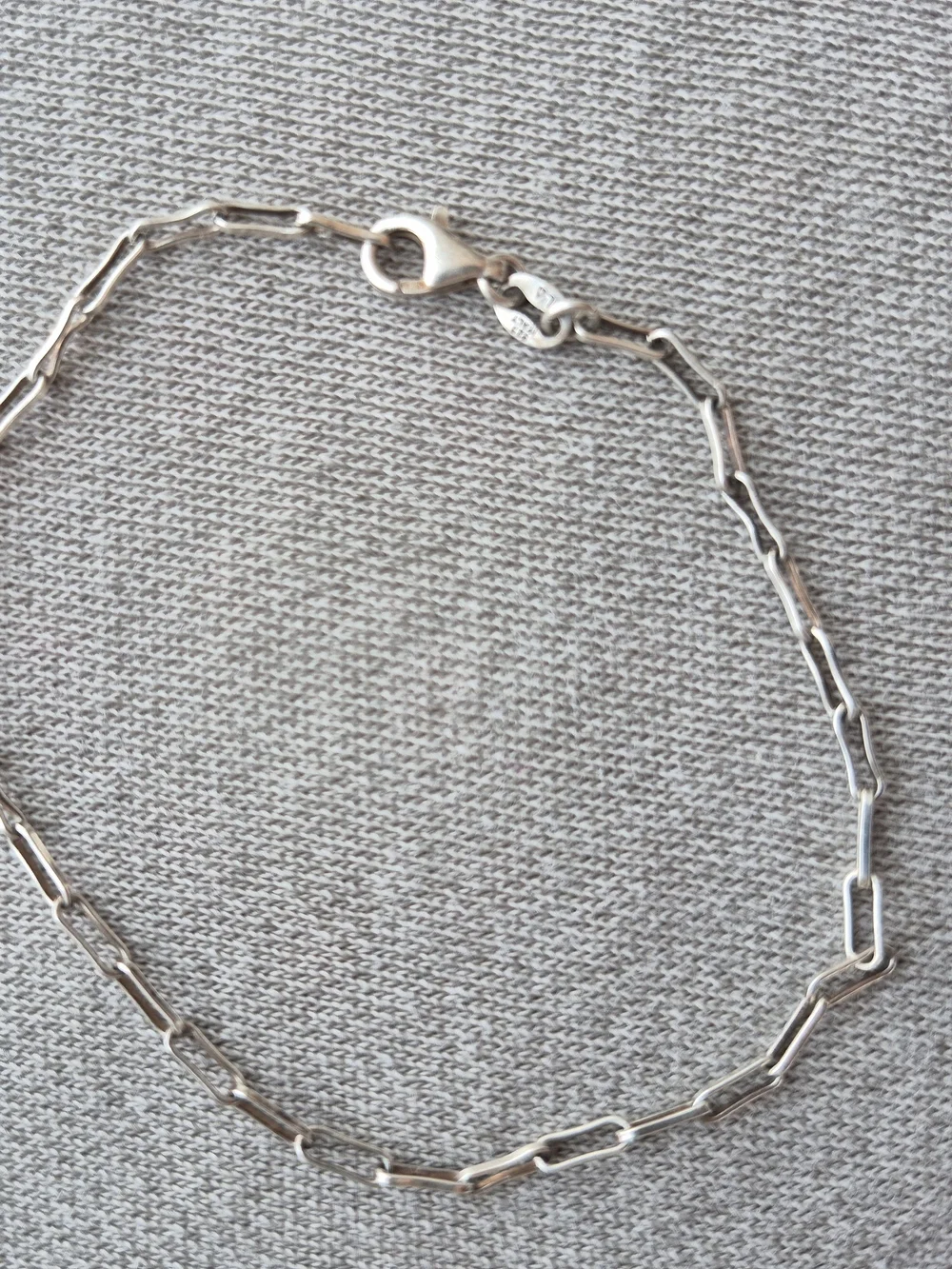 Minimal Sterling Paperclip Bracelet in Silver